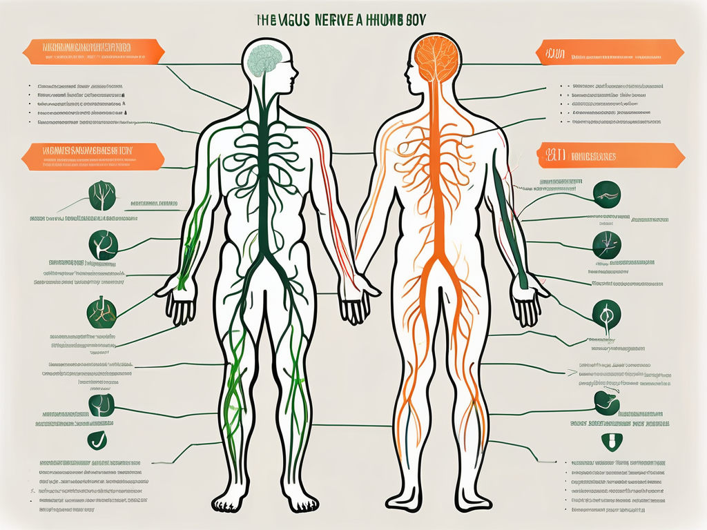 The vagus nerve in a simplified human body