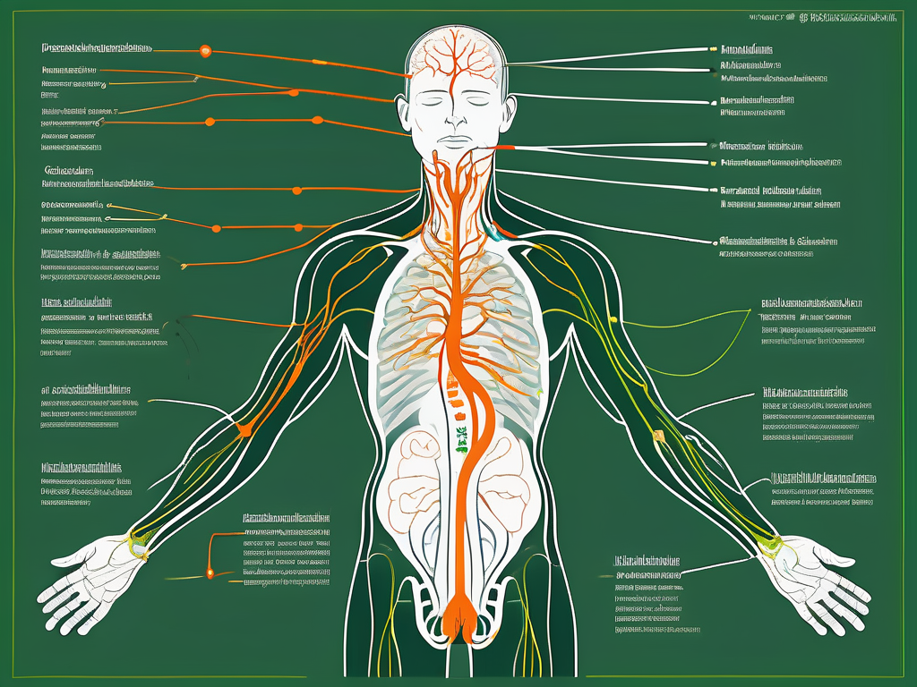 The vagus nerve in a human body