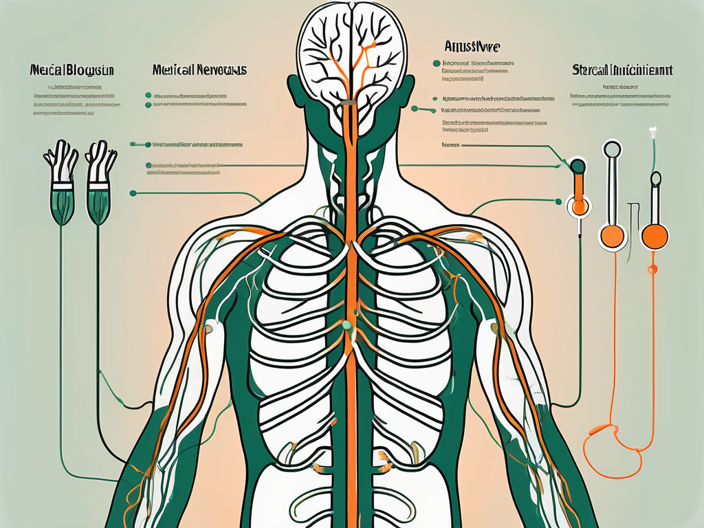 The human nervous system highlighting the vagus nerve