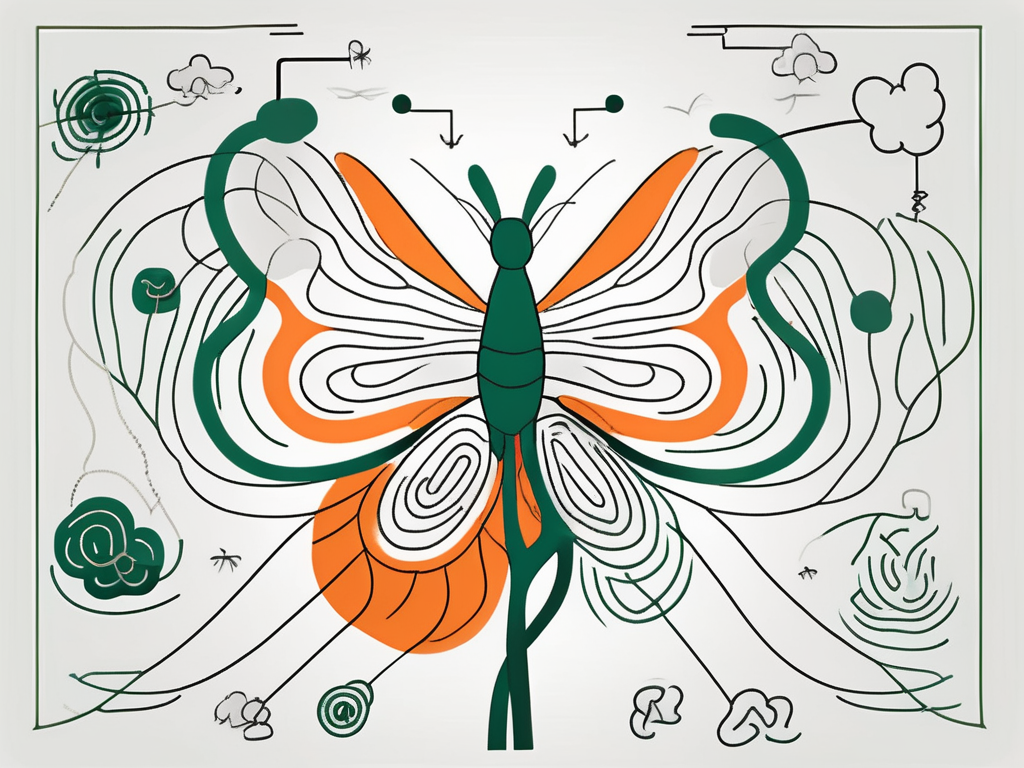 The vagus nerve connecting the brain and stomach