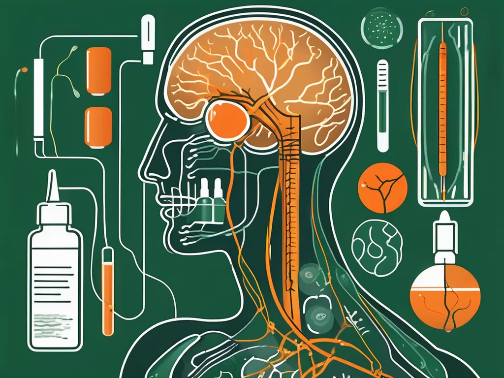 The vagus nerve in a human body