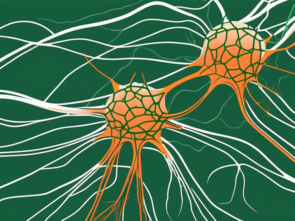 The covid-19 virus interacting with a stylized representation of the vagus nerve