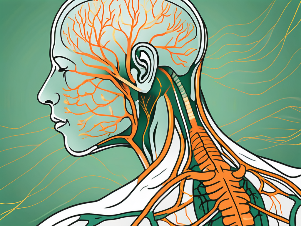 The vagus nerve in a human body