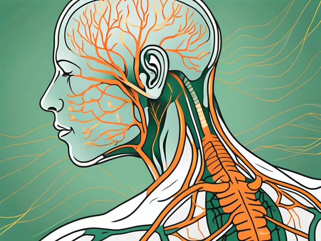 The vagus nerve in a human body