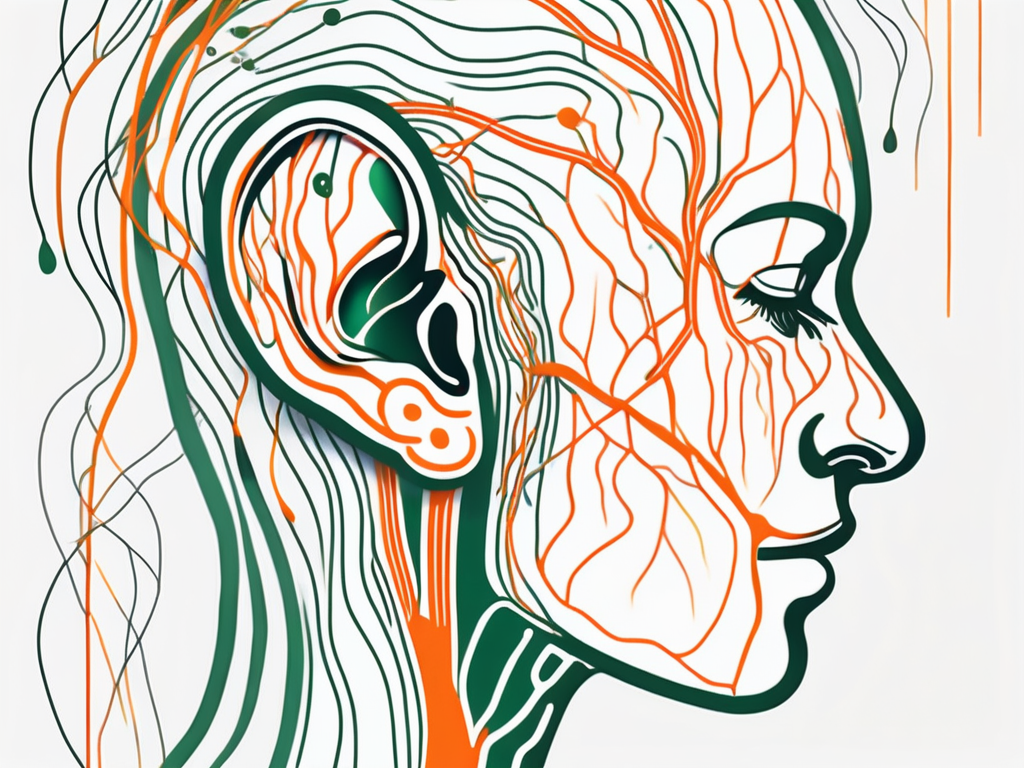 An ear with the vagus nerve highlighted