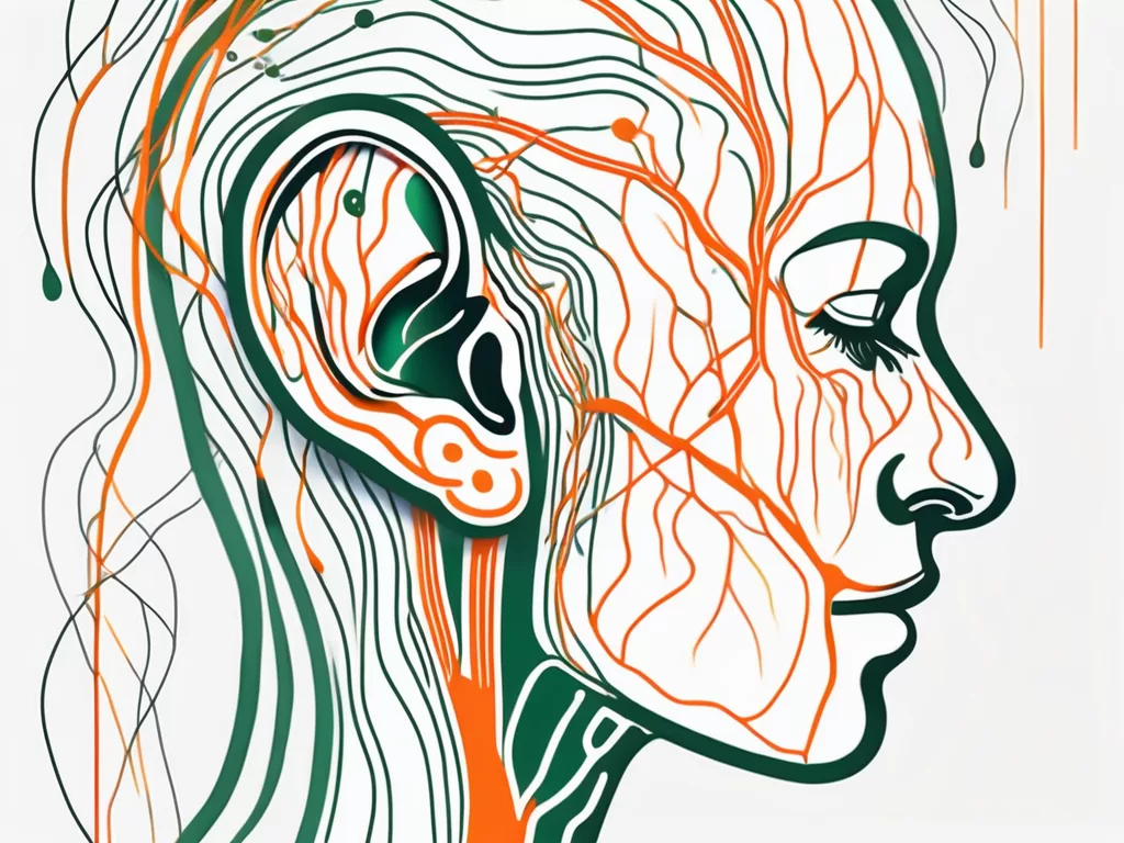 An ear with the vagus nerve highlighted