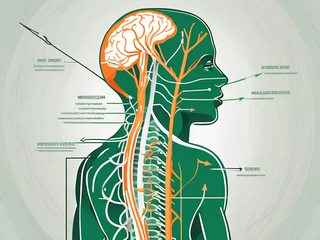 The human body highlighting the vagus nerve