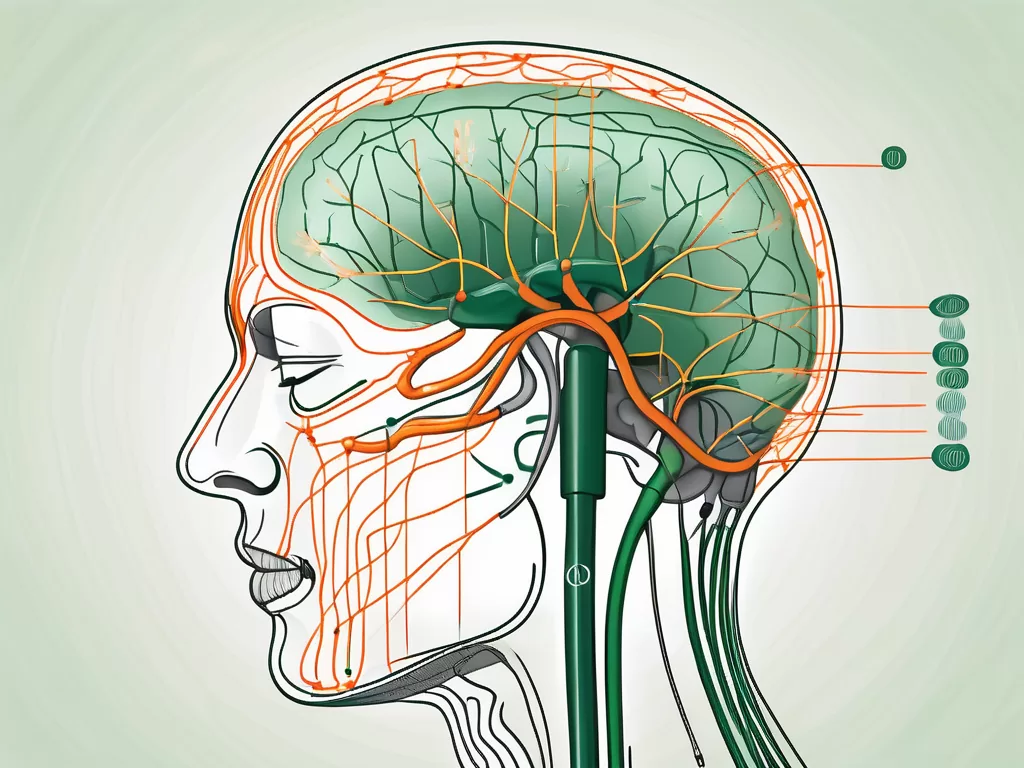 An acupuncture needle gently placed on a stylized diagram of the human body