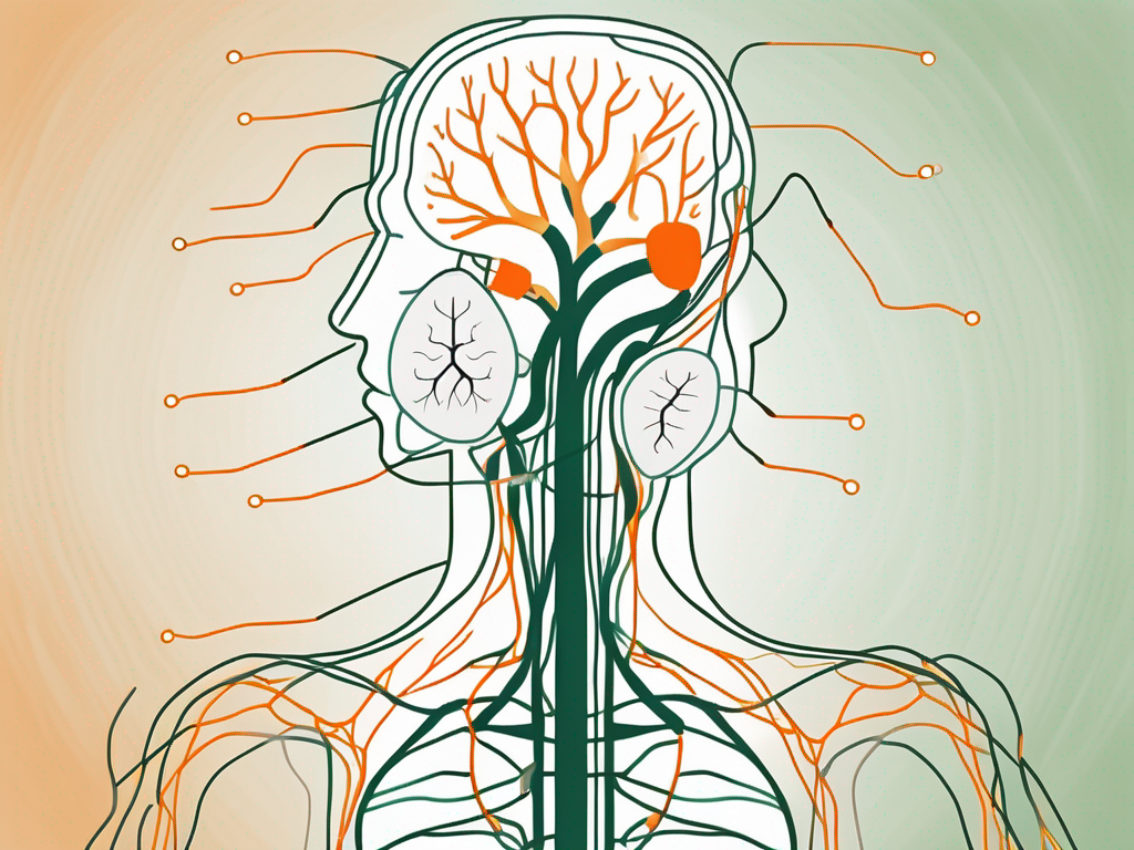 The sinoatrial node (ssp) and the vagus nerve in a simplified human body
