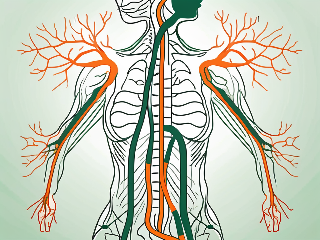 The vagus nerve in a human body