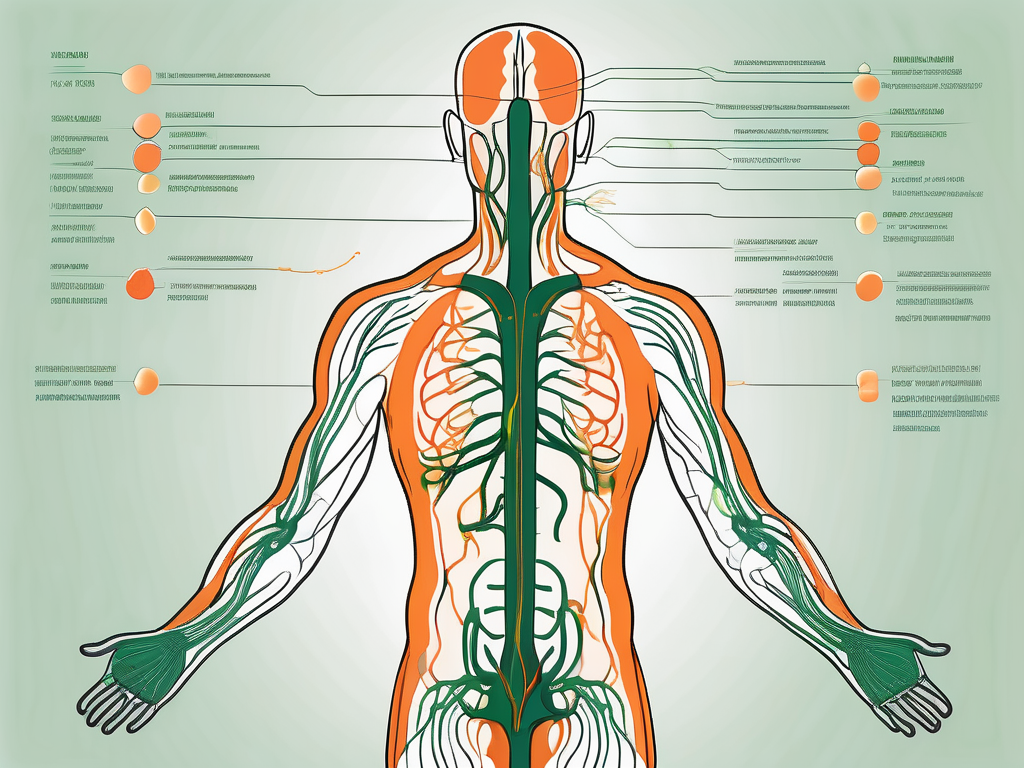 The human body highlighting the vagus nerve