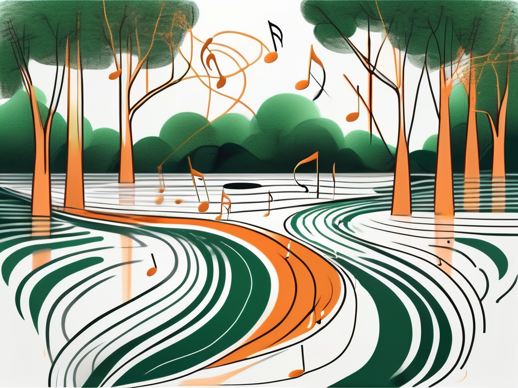 A serene landscape with a flowing river