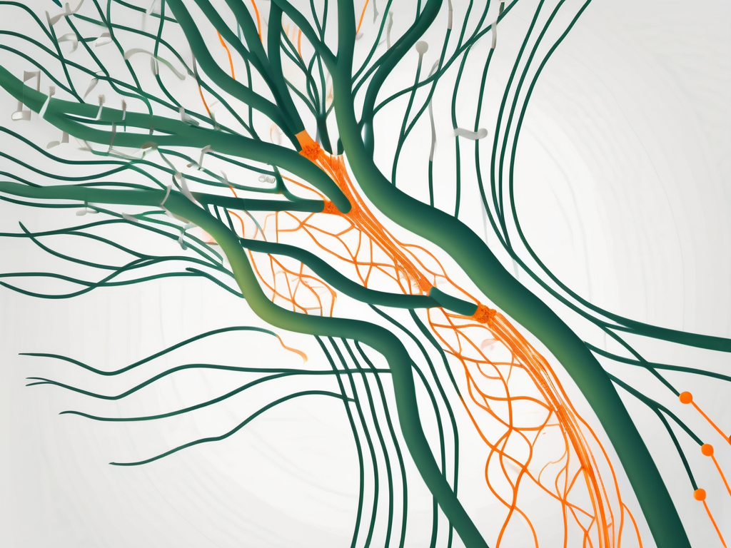 The human nervous system highlighting the vagus nerve