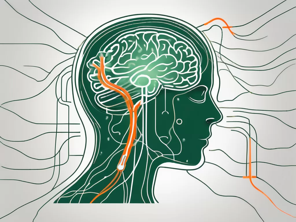 The vagus nerve highlighted in the human brain