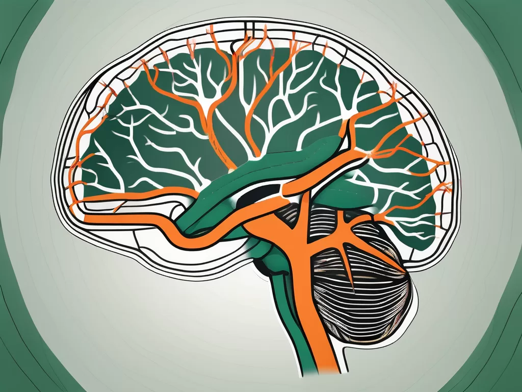 The vagus nerve interconnected with a stylized brain