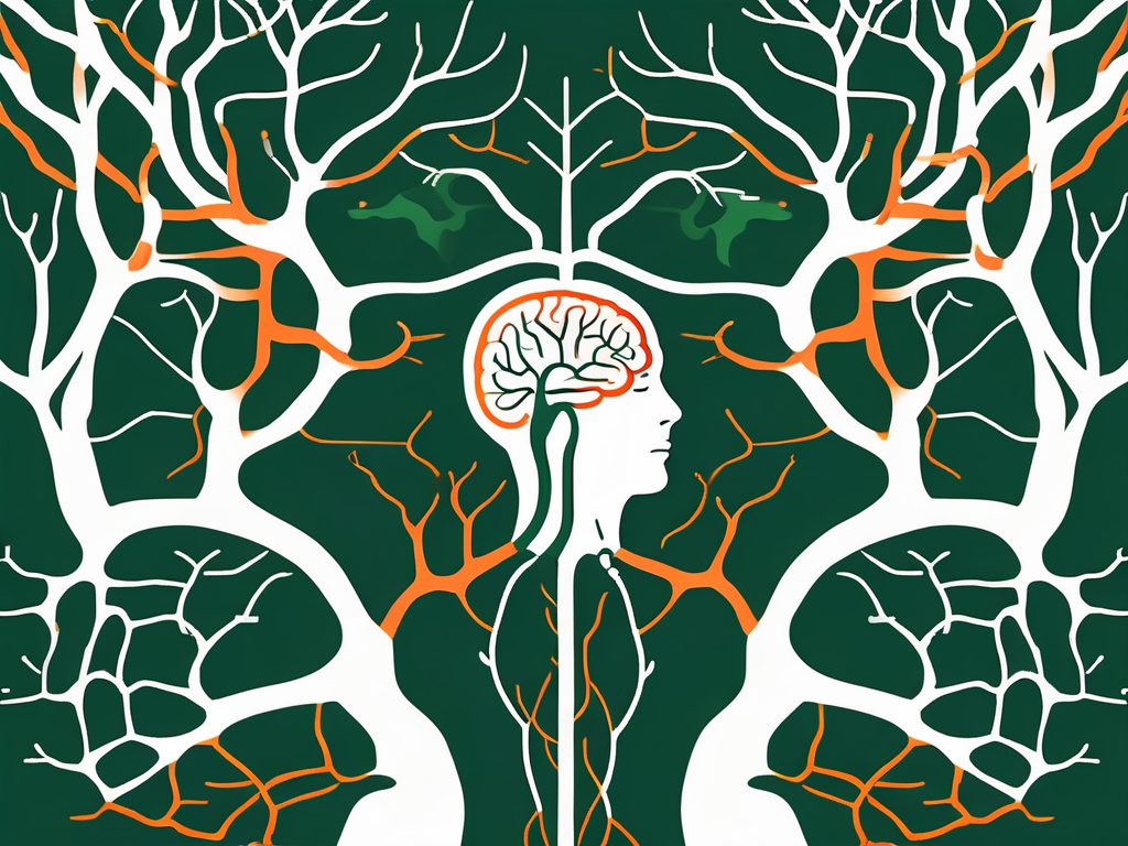 The vagus nerve originating from the brain