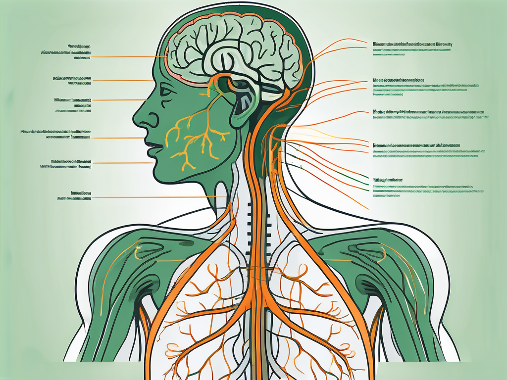 The vagus nerve in a human body