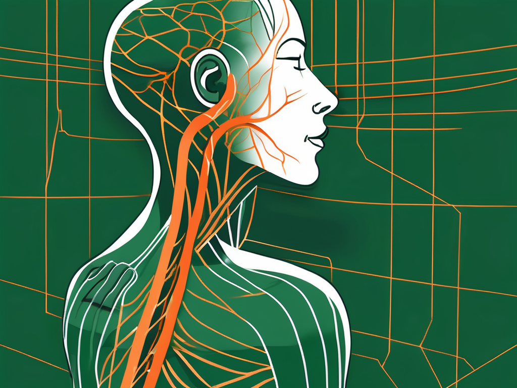 A tape strip positioned on a stylized human neck