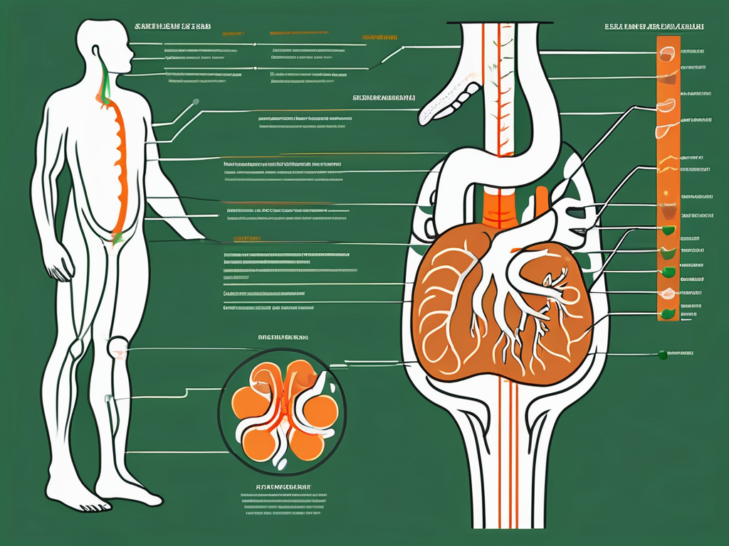 The human digestive system highlighting the esophagus and stomach to represent silent reflux
