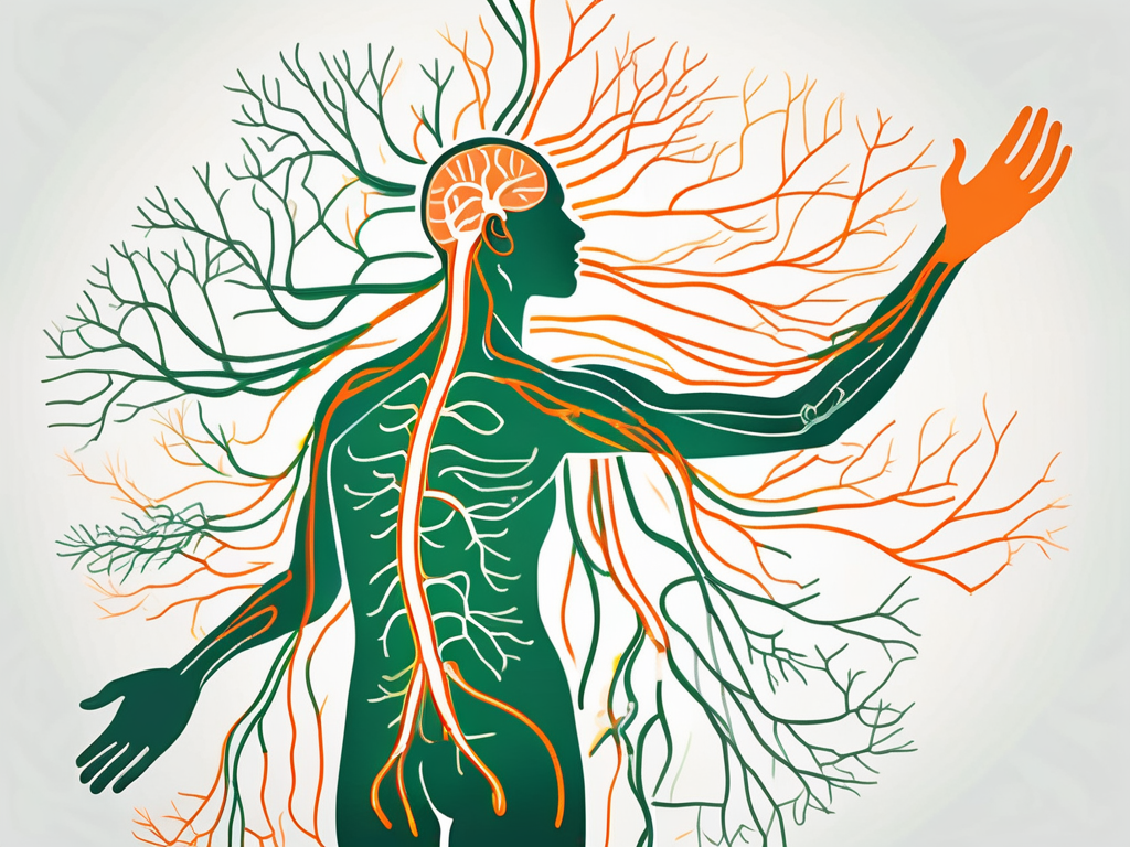 The vagus nerve in a human body