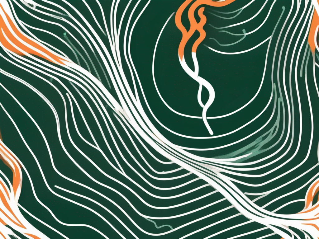 A youtube play button symbol interacting with a stylized representation of the vagus nerve