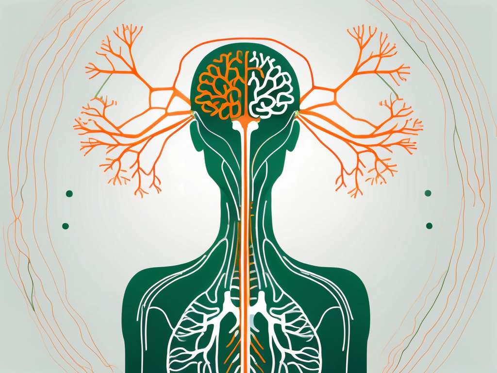 The vagus nerve connecting the brain to the pelvic floor