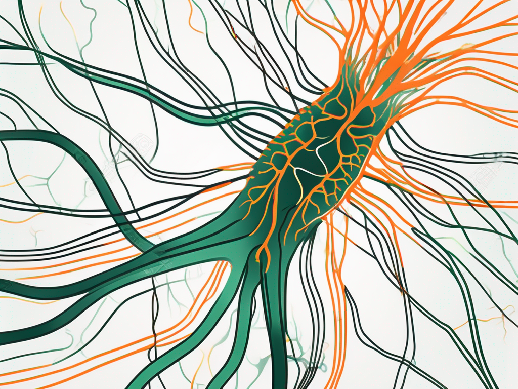 The vagus nerve highlighted within a stylized