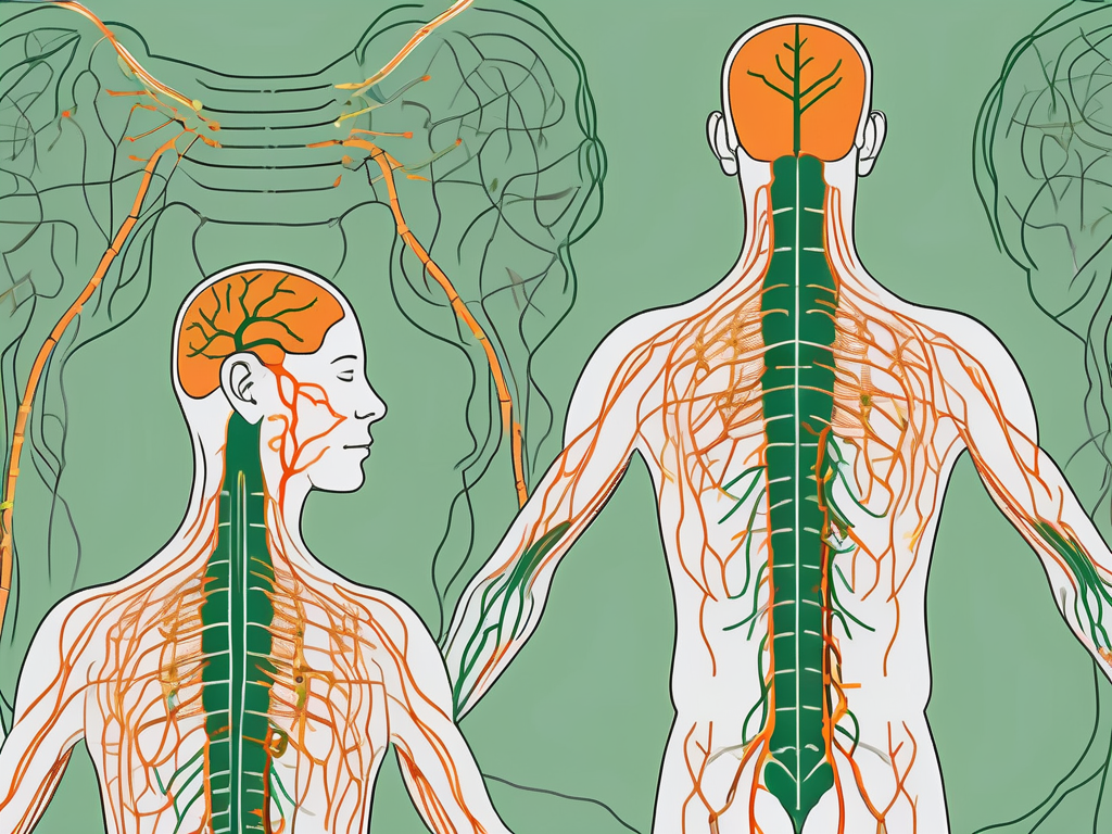 The vagus nerve in a human body
