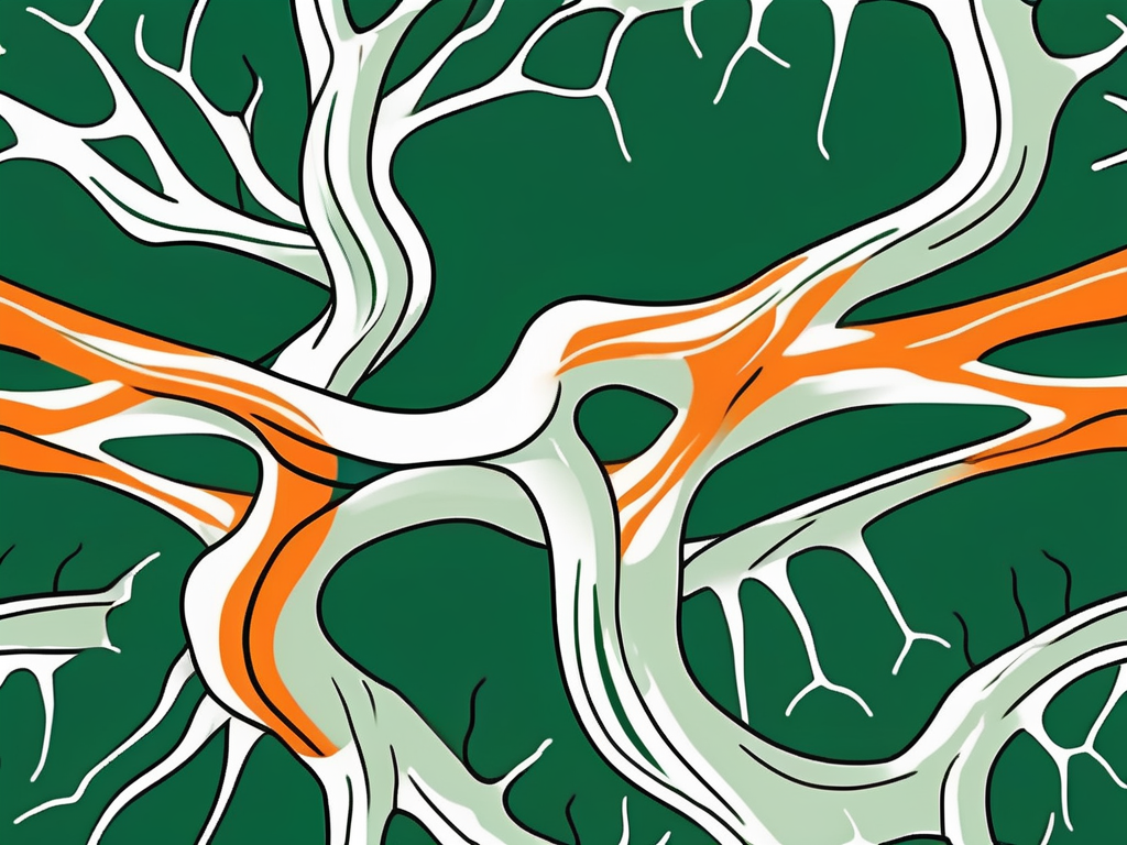 The human spine focusing on the cervical vertebrae (neck area) and the vagus nerve running alongside it