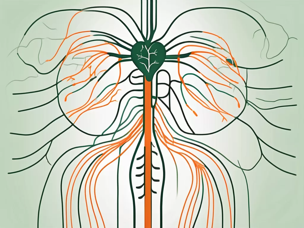 The human nervous system highlighting the vagus nerve
