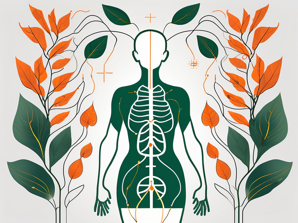 The vagus nerve highlighted in a human body diagram