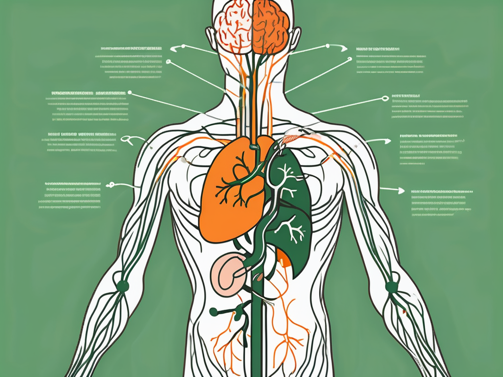The left vagus nerve in the human body