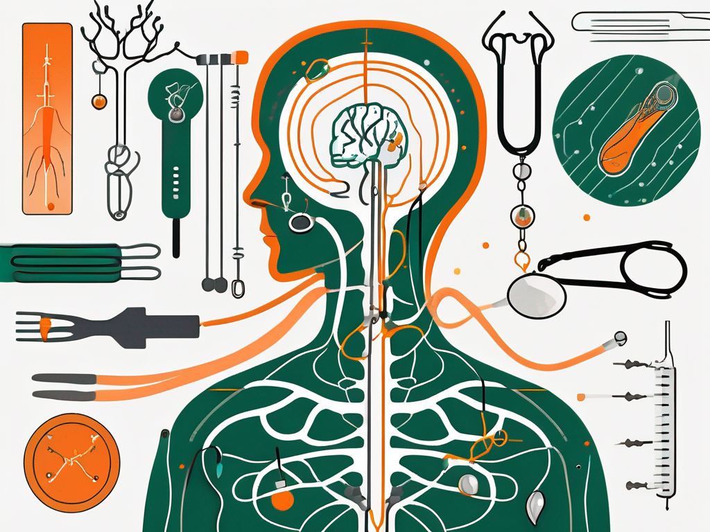 A vagus nerve diagram with a piercing symbol on it