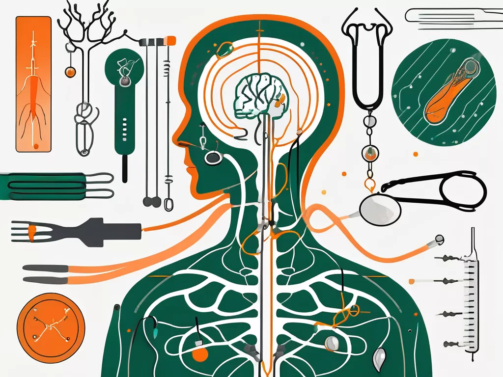 A vagus nerve diagram with a piercing symbol on it