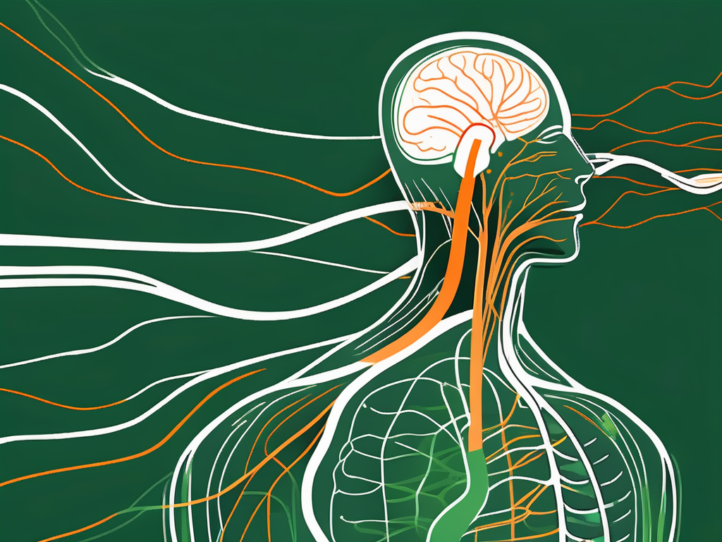 The human nervous system highlighting the vagus nerve