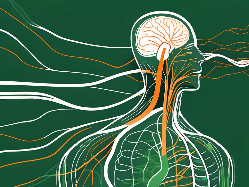 The human nervous system highlighting the vagus nerve