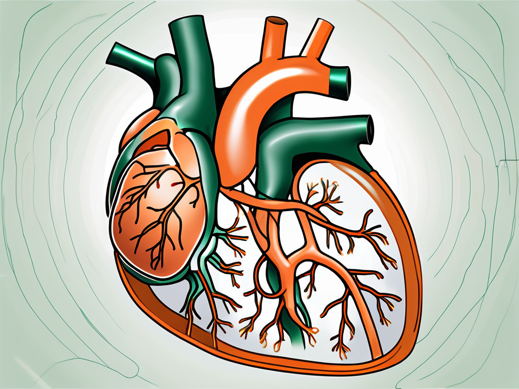 The vagus nerve connecting to the heart
