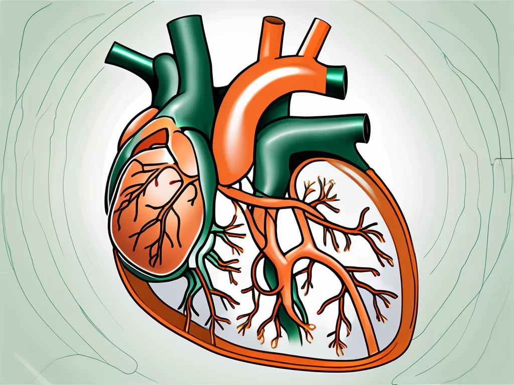 The vagus nerve connecting to the heart