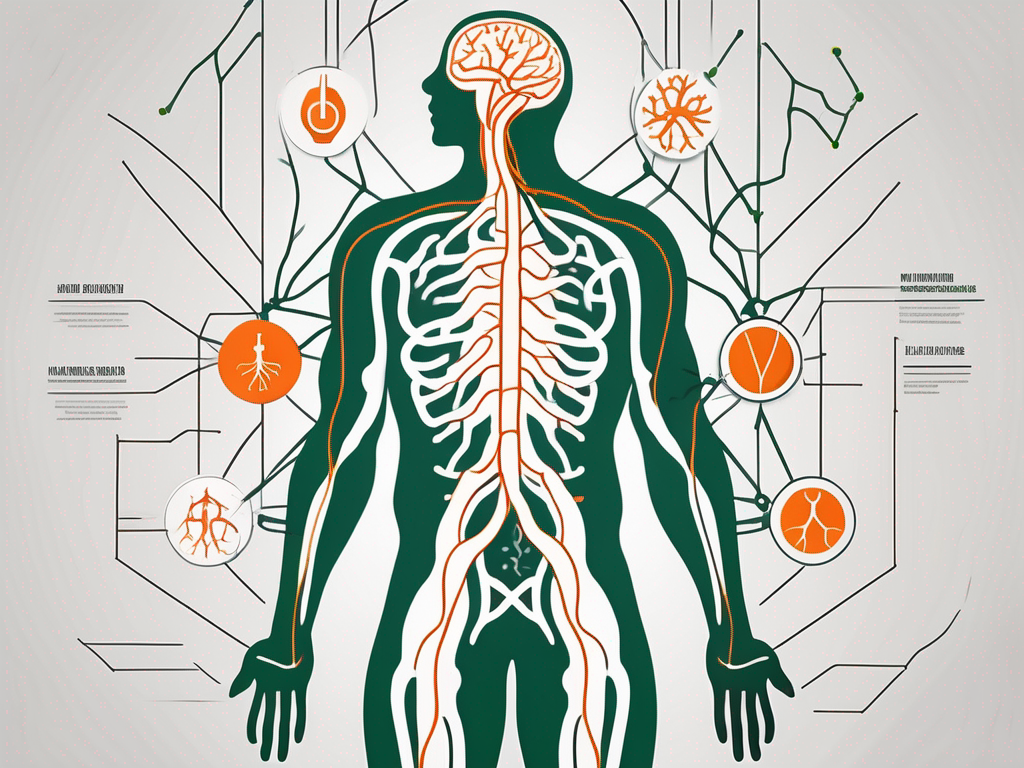 A human body with focus on the nervous system