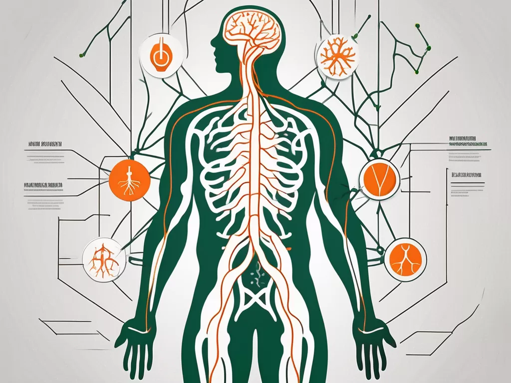 A human body with focus on the nervous system