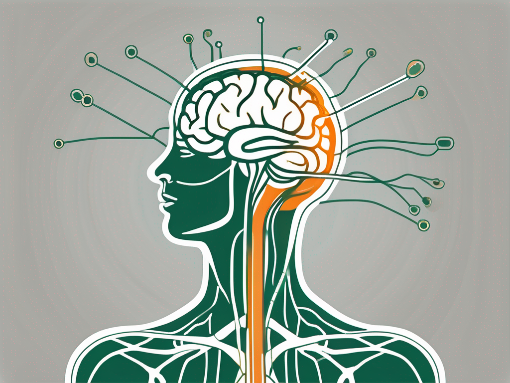 The vagus nerve interacting with the brain and the stomach