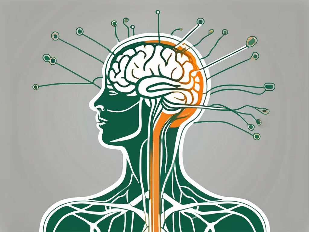 The vagus nerve interacting with the brain and the stomach