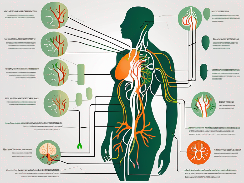 The vagus nerve highlighted in a human body