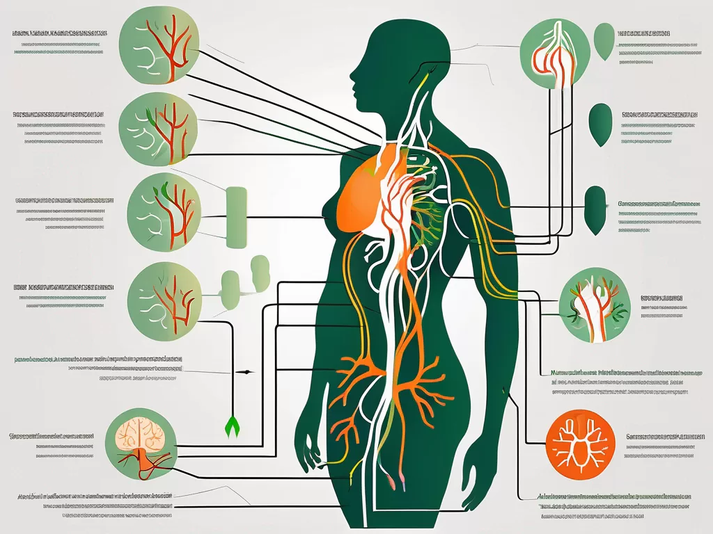 The vagus nerve highlighted in a human body