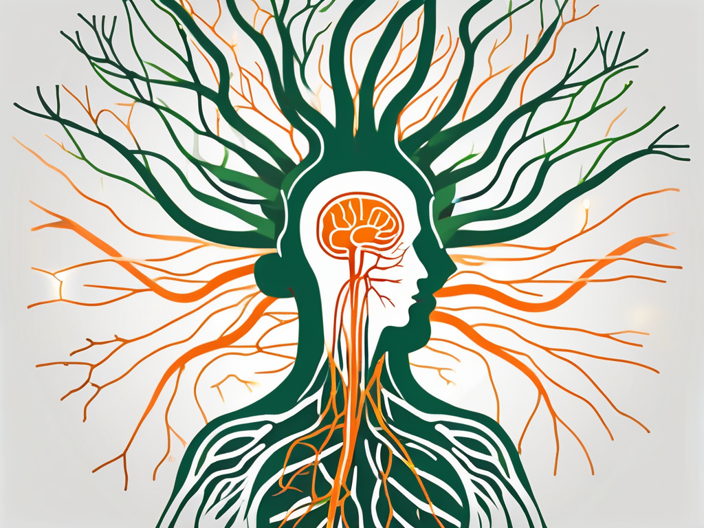 The vagus nerve highlighted in the human body