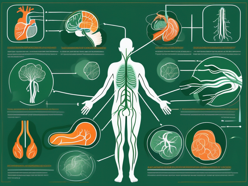 The human anatomy focusing on the stomach and the vagus nerve