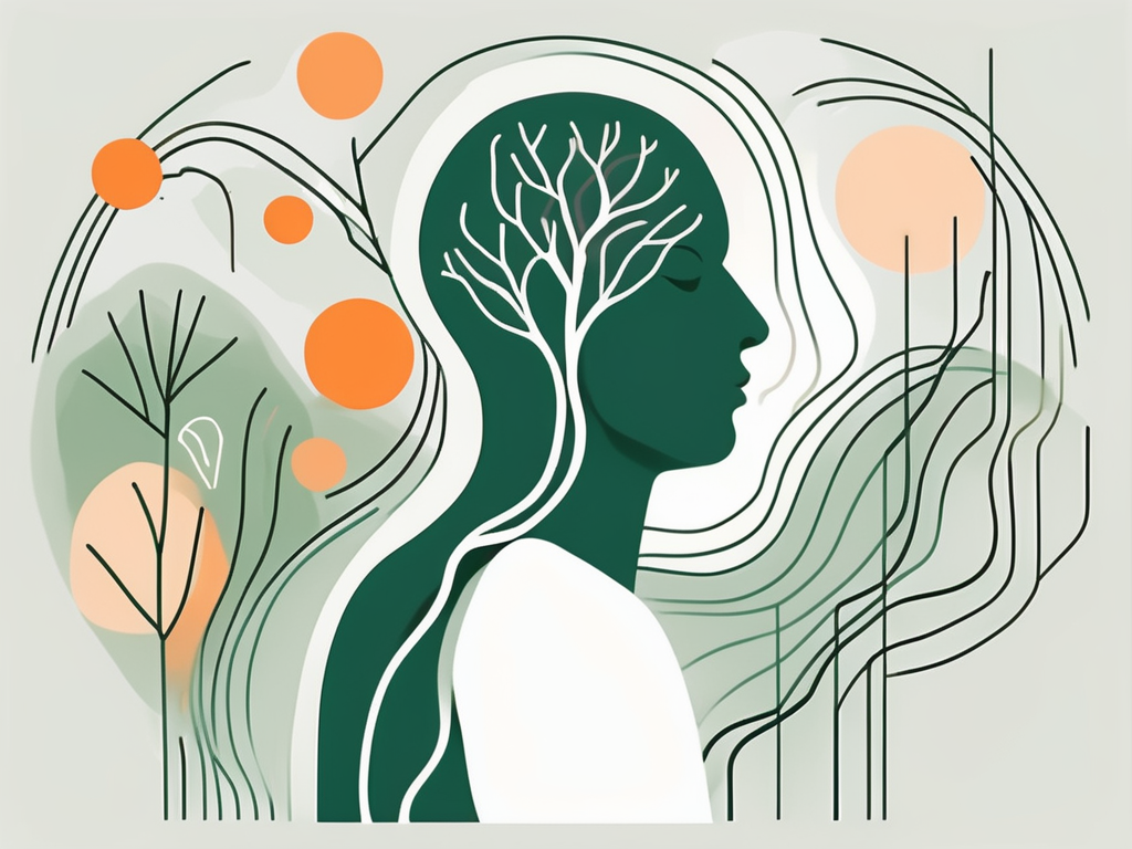 A relaxed human silhouette with the vagus nerve highlighted