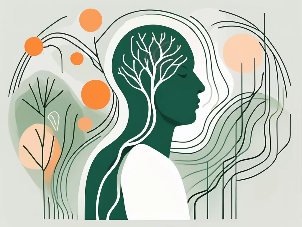 A relaxed human silhouette with the vagus nerve highlighted