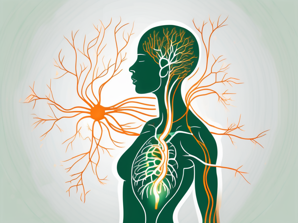 The vagus nerve highlighted in a human body