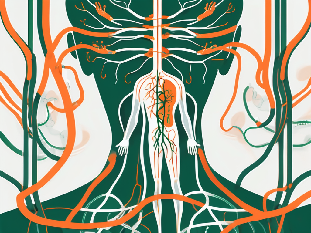 The vagus nerve in a human body